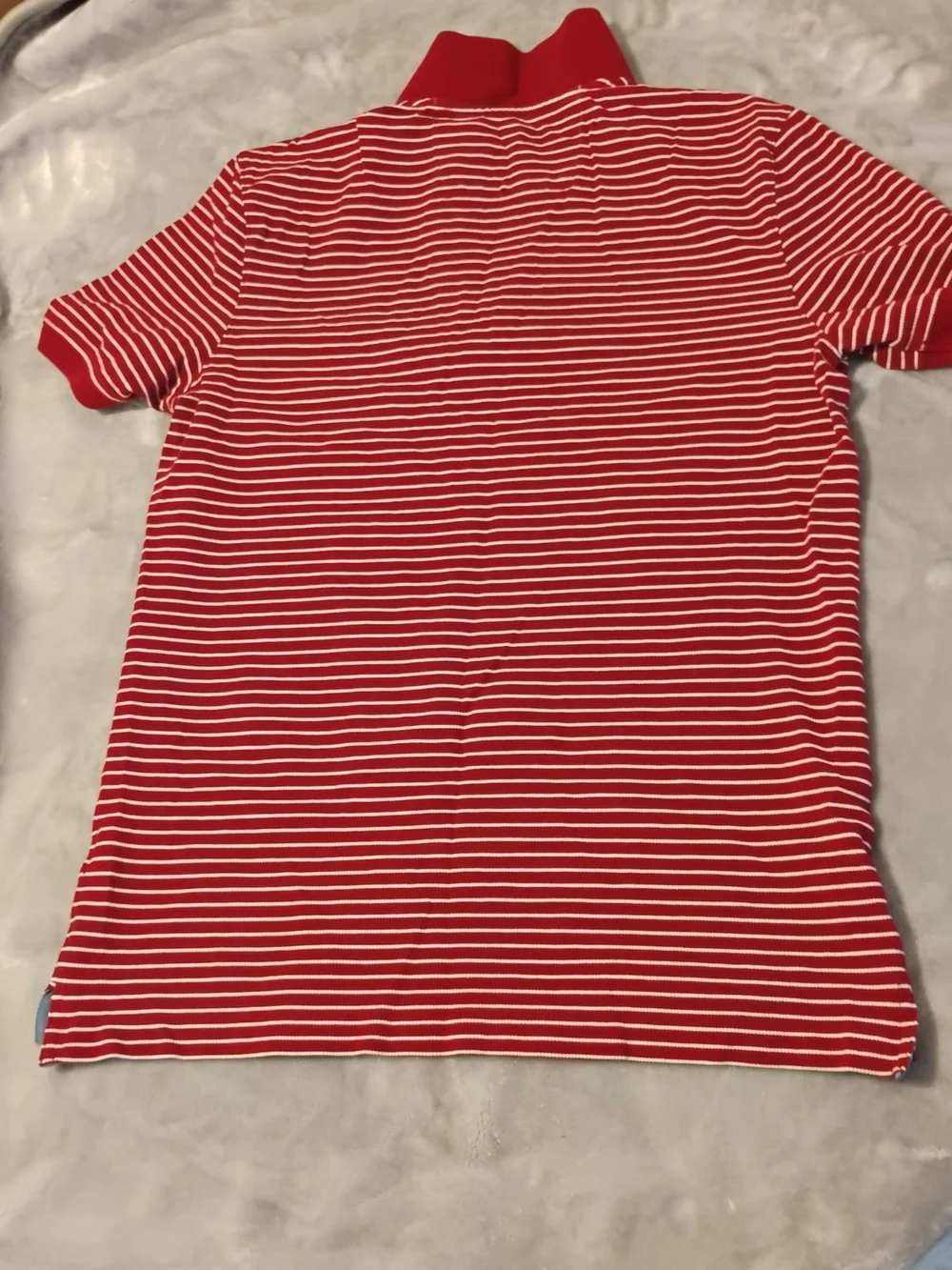 Banana Republic Red & White Striped Polo Shirt